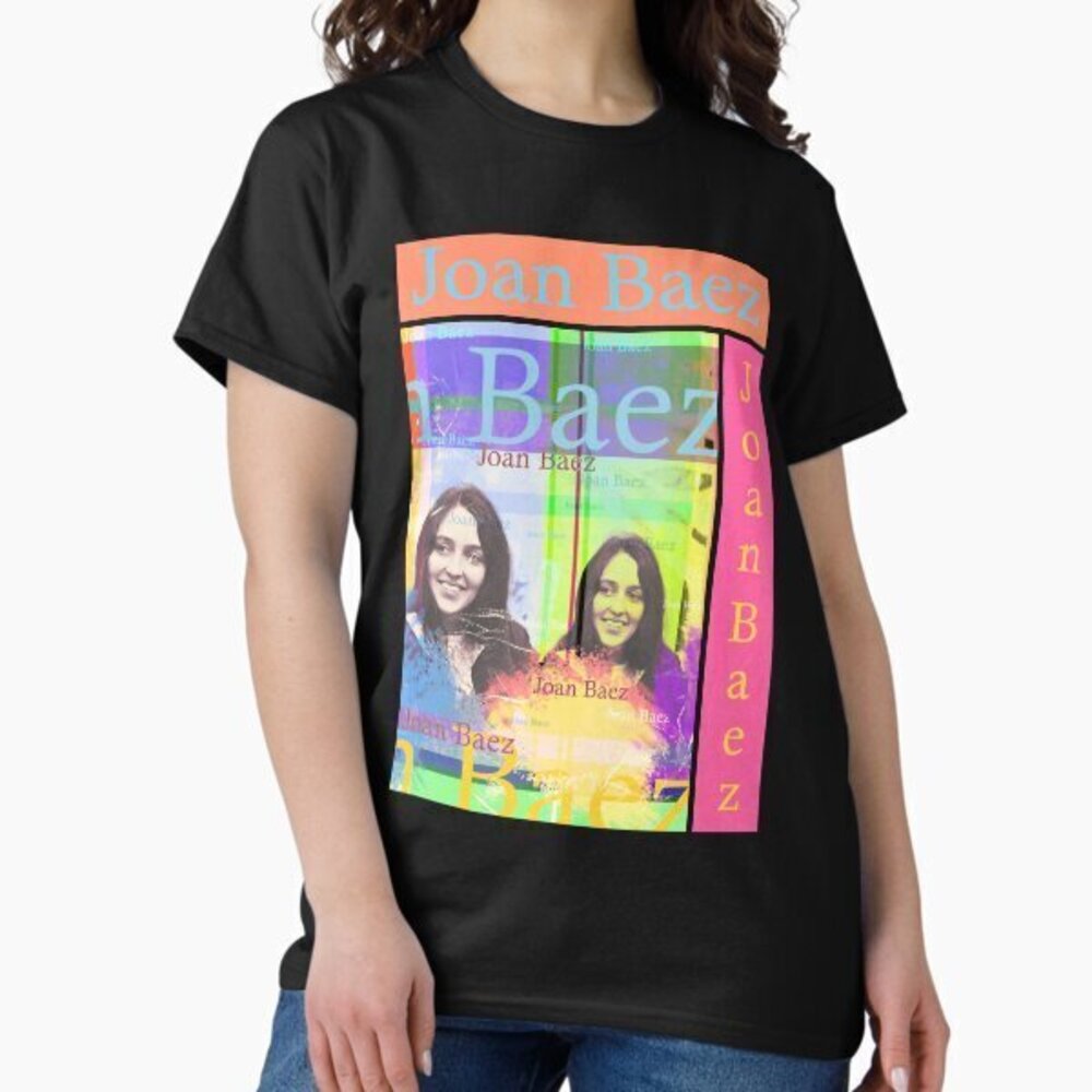 Joan Baez Face T-Shirts Black